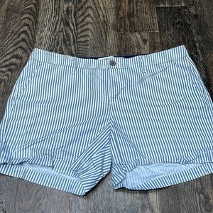 Old Navy, blue and white striped shorts